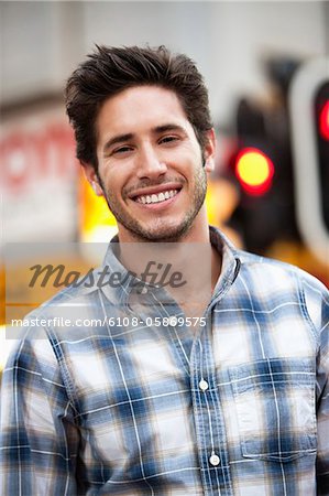 Close-up of a handsome man smiling