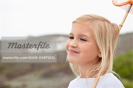 Close-up of a girl smiling