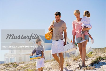 Family on vacations on the beach