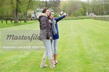 Woman with her daughter in a park