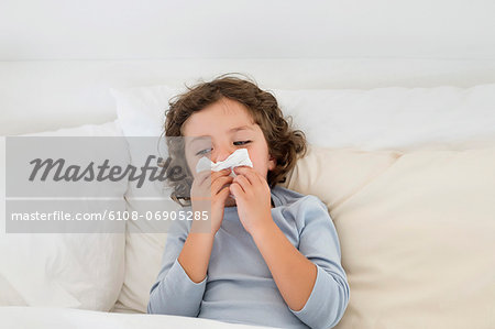 Boy suffering from cold Boy suffering from cold