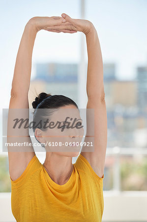 Close-up of a woman exercising in a gym