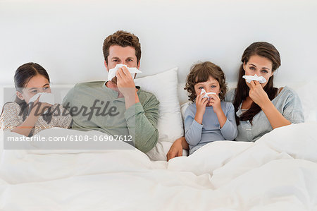 Family suffering from cold Family suffering from cold
