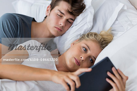 Premium Photo  Affection. young female couple in sleeping