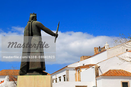 Portugal, Algarve. Faro. Don Alfonso III statue.