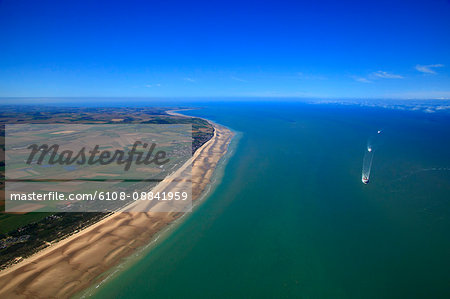 France, Northern France, Pas de Calais. Three ferries in the channel connecting Calais to Dover.