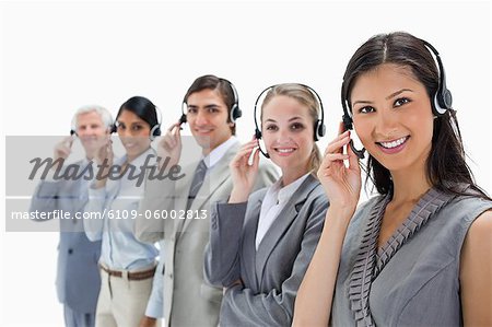 Call centre against white background