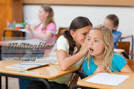 kids talking in classroom