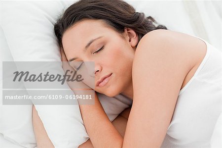 Close-up of an attractive woman sleeping