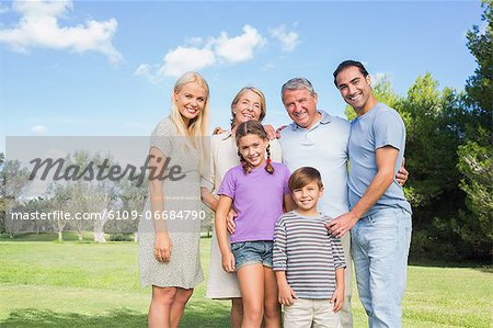 Portrait of three generation family