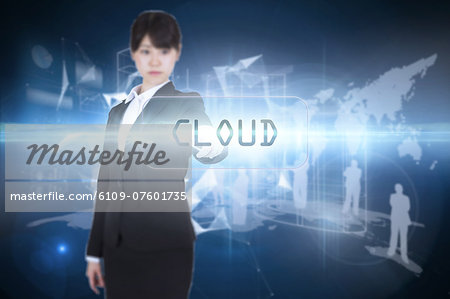 Cloud against glowing technological background
