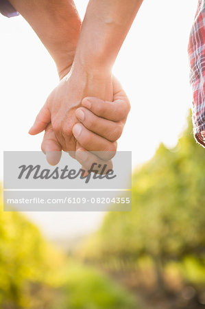 Close up view of couple holding hands