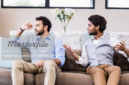 Gay couple arguing Gay couple arguing