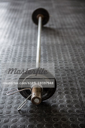 Barbell on the studio floor