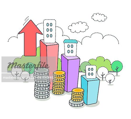 Illustration of economic growth concept