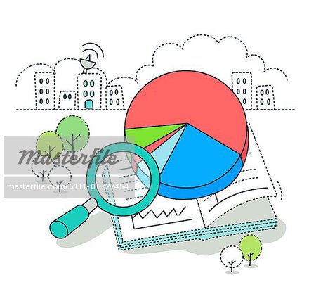 Financial concept with the help of pie chart