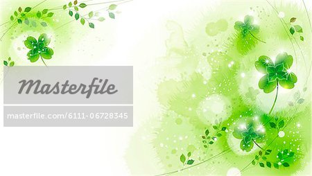 Illustration of abstract green flower pattern