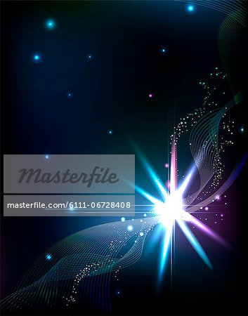 Large star shining brightly Large star shining brightly
