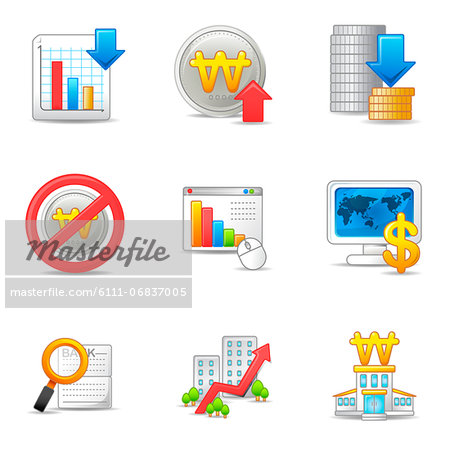 Set of various business related icons