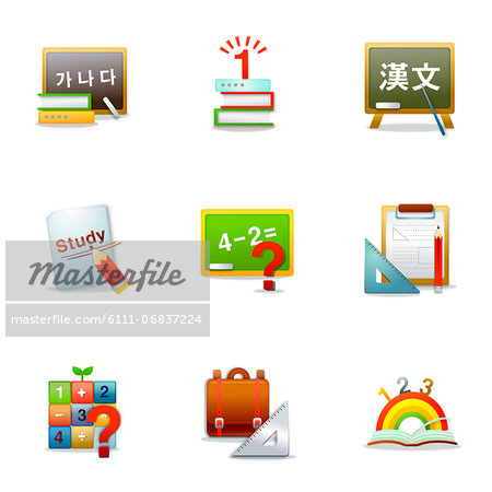 Set of various education related icons
