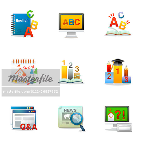 Set of various education related icons Set of various education related icons
