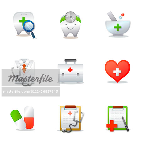 Set of various medical related icons