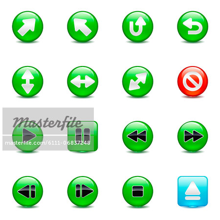 Set of various button icons