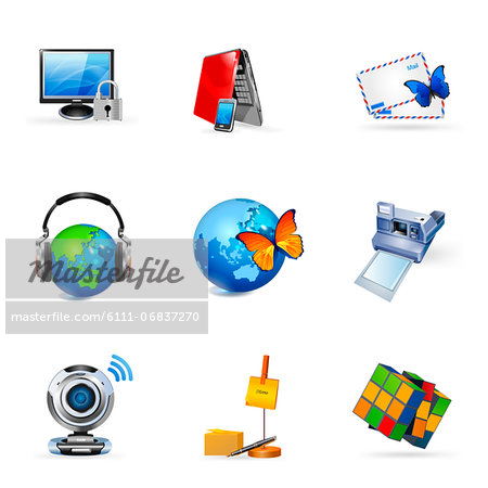 Set of various business related icons