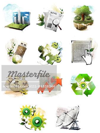 Set of various business related icons