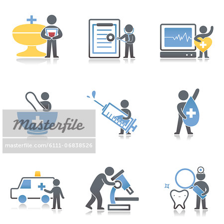 Set of various medical related icons