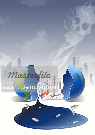 An illustration representing the impact of environmental damage.