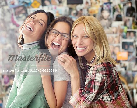 Smiling women posing together