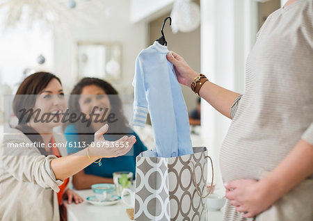 Pregnant woman having baby shower