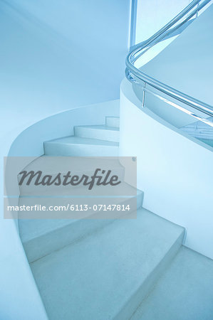 Winding staircase in modern house
