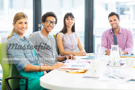 Portrait of smiling business people in office