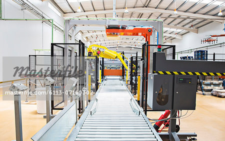 Conveyor belt in factory