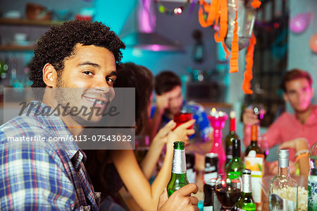 Man smiling at party