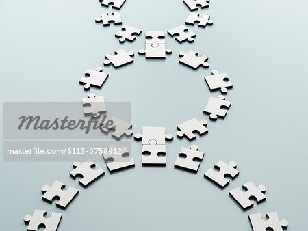 Connected jigsaw pieces