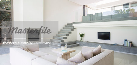 Modern living room with balcony