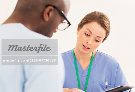 Nurse talking with patient