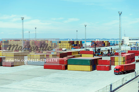 Cargo containers and truck