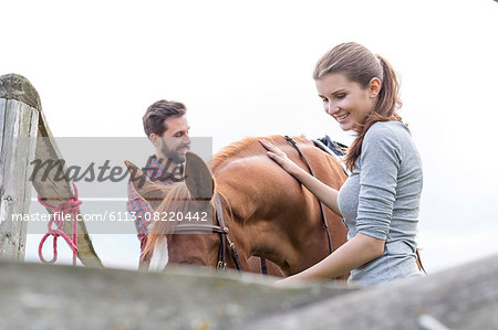 Couple with horse