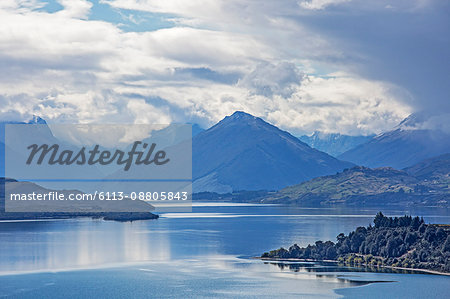 Scenic view of lake and mountains, Glenorchy, South Island New Zealand