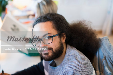 Portrait smiling, confident businessman