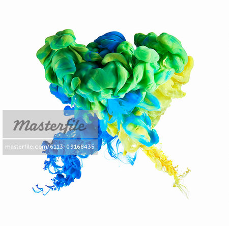 Multicolor ink formation on white background