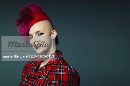 Premium Photo  Portrait of punk rocker with mohawk hairstyle on a