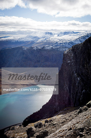 Fjord in mountain scenery, Norway, Europe