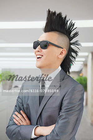 Premium Photo  Portrait of punk rocker with mohawk hairstyle on a