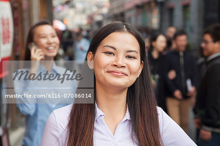 Portrait of young business woman in houhai, Beijing, China