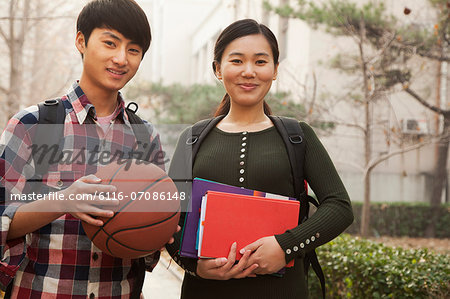 Two students portrait on college campus